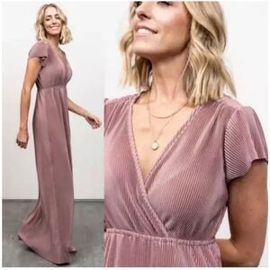 NWT Baltic Born Athena Pink Pleated Maxi Dress sz S Evening